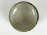 Japanese Ceramic Yunomi Teacup Vtg Pottery Sencha Beige Black Blue Stripe TC626