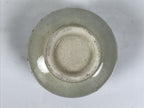 Japanese Ceramic Yunomi Teacup Vtg Pottery Sencha Beige Black Blue Stripe TC626
