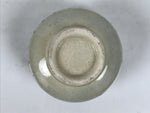 Japanese Ceramic Yunomi Teacup Vtg Pottery Sencha Beige Black Blue Stripe TC626
