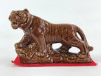 Japanese Ceramic Zodiac Decorative Figurine Vtg Tiger Brown Talisman Good Luck B