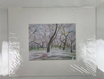 Japanese Cherry Blossom Trees Pastel Drawing Art Signed Yoshihiro Hagino FL341