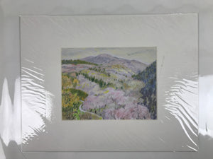 Japanese Cherry Blossom Valley Pastel Drawing Art Signed Yoshihiro Hagino FL301