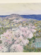 Japanese Cherry Blossom View Pastel Drawing Art Signed Yoshihiro Hagino FL319