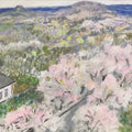 Japanese Cherry Blossom View Pastel Drawing Art Signed Yoshihiro Hagino FL319