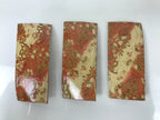 Japanese Chiyogami Paper Oshibori-Oki Wet Towel Tray 3pc Holder Red Gold L389