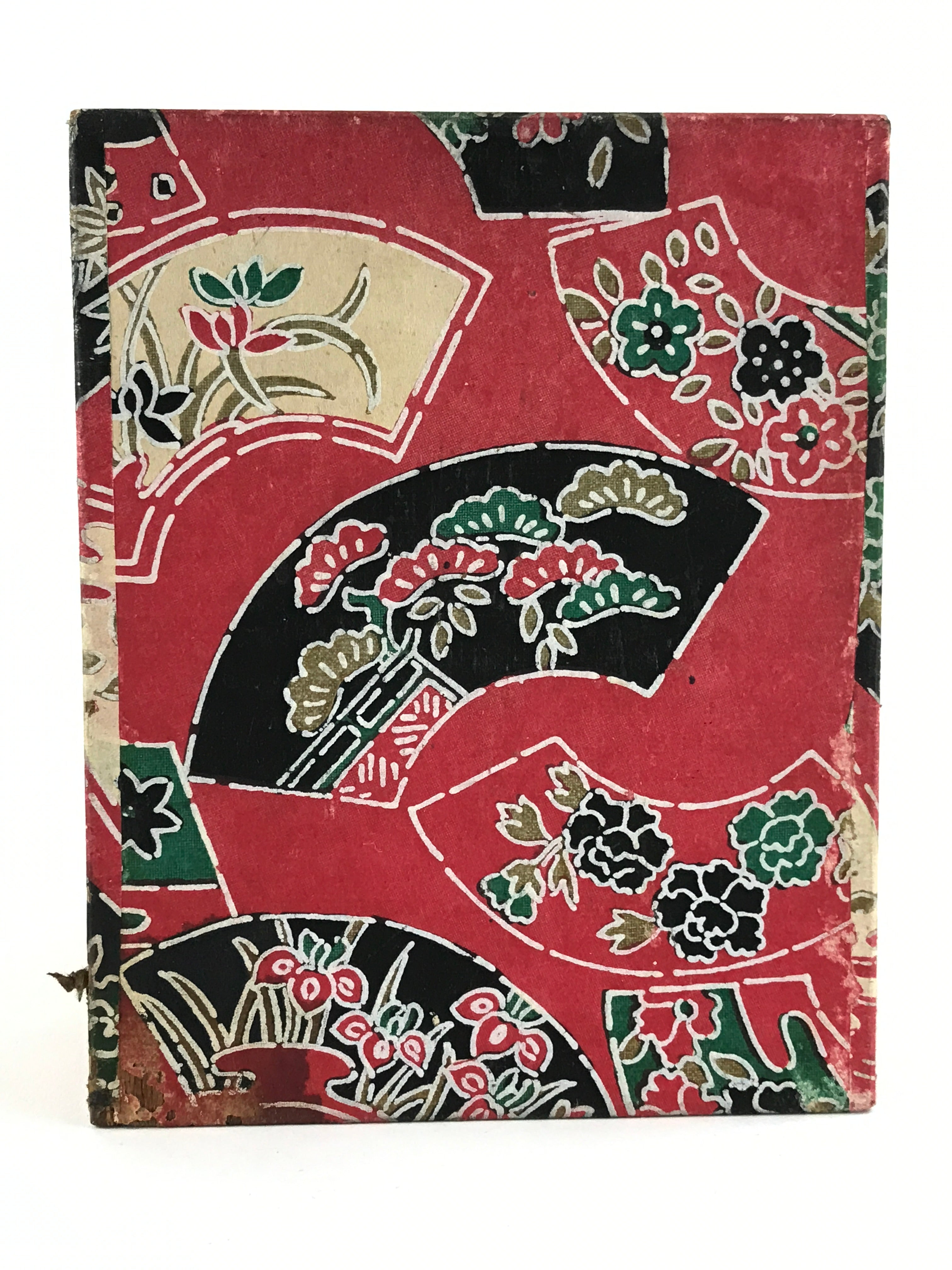 Japanese Chiyogami Paper Sewing Box Vtg Haribako Tansu 3 Drawers Fans T342