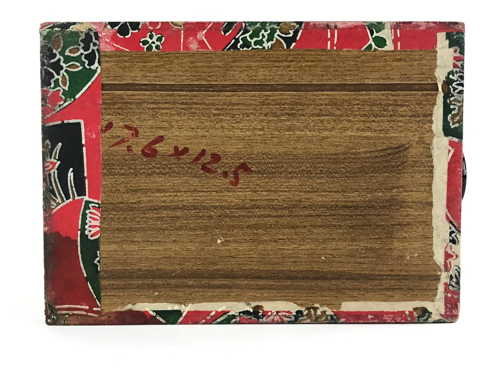Japanese Chiyogami Paper Sewing Box Vtg Haribako Tansu 3 Drawers Fans T342