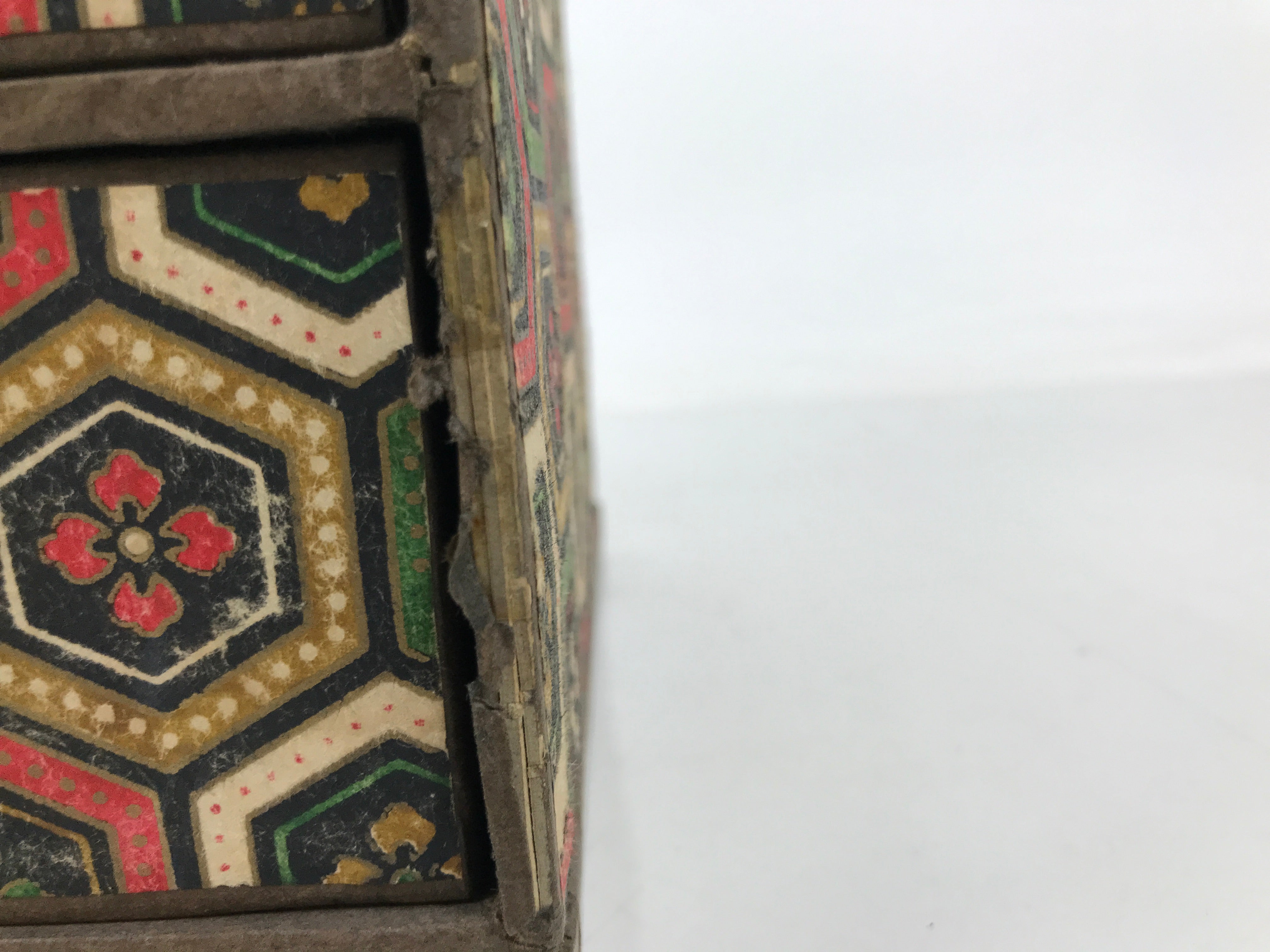 Japanese Chiyogami Paper Tansu Chest Vtg Haribako 5 Drawer Kikkou Hanabishi T403