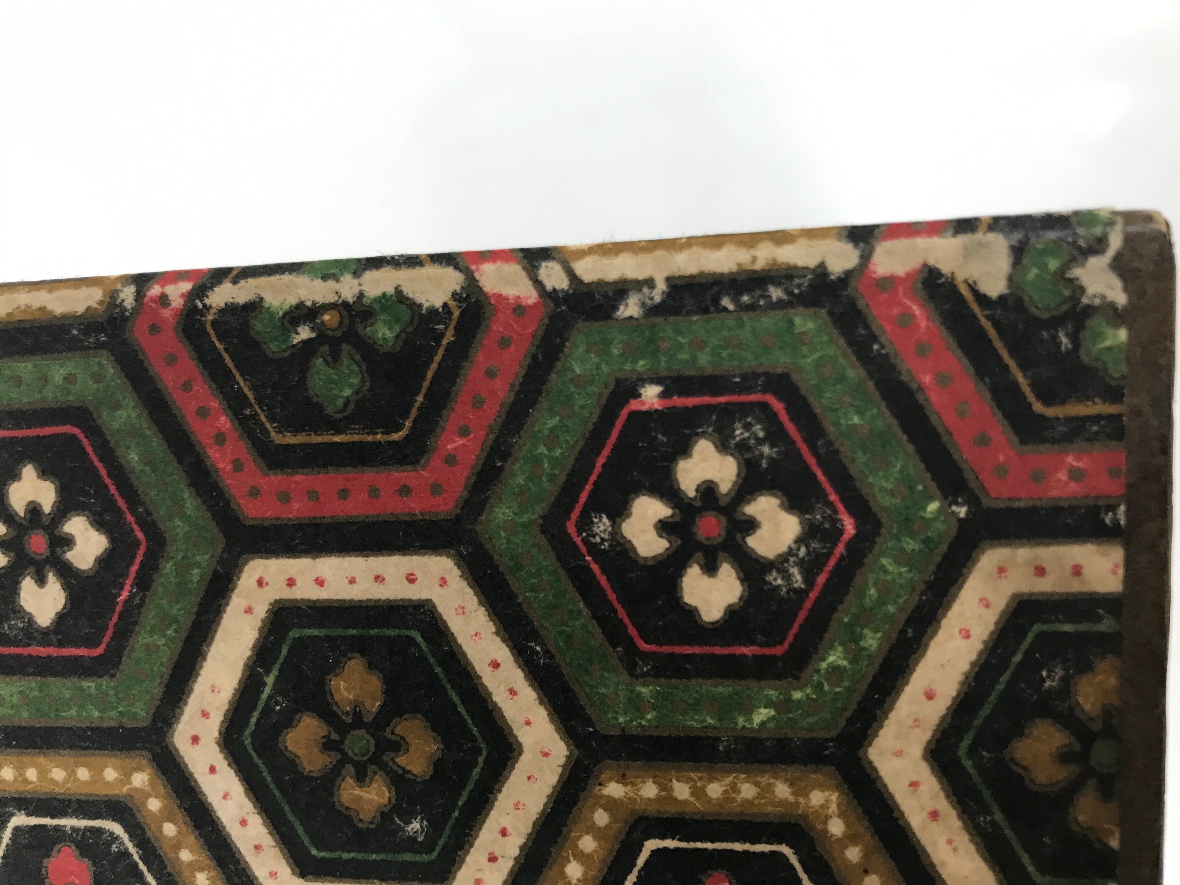 Japanese Chiyogami Paper Tansu Chest Vtg Haribako 5 Drawer Kikkou Hanabishi T403