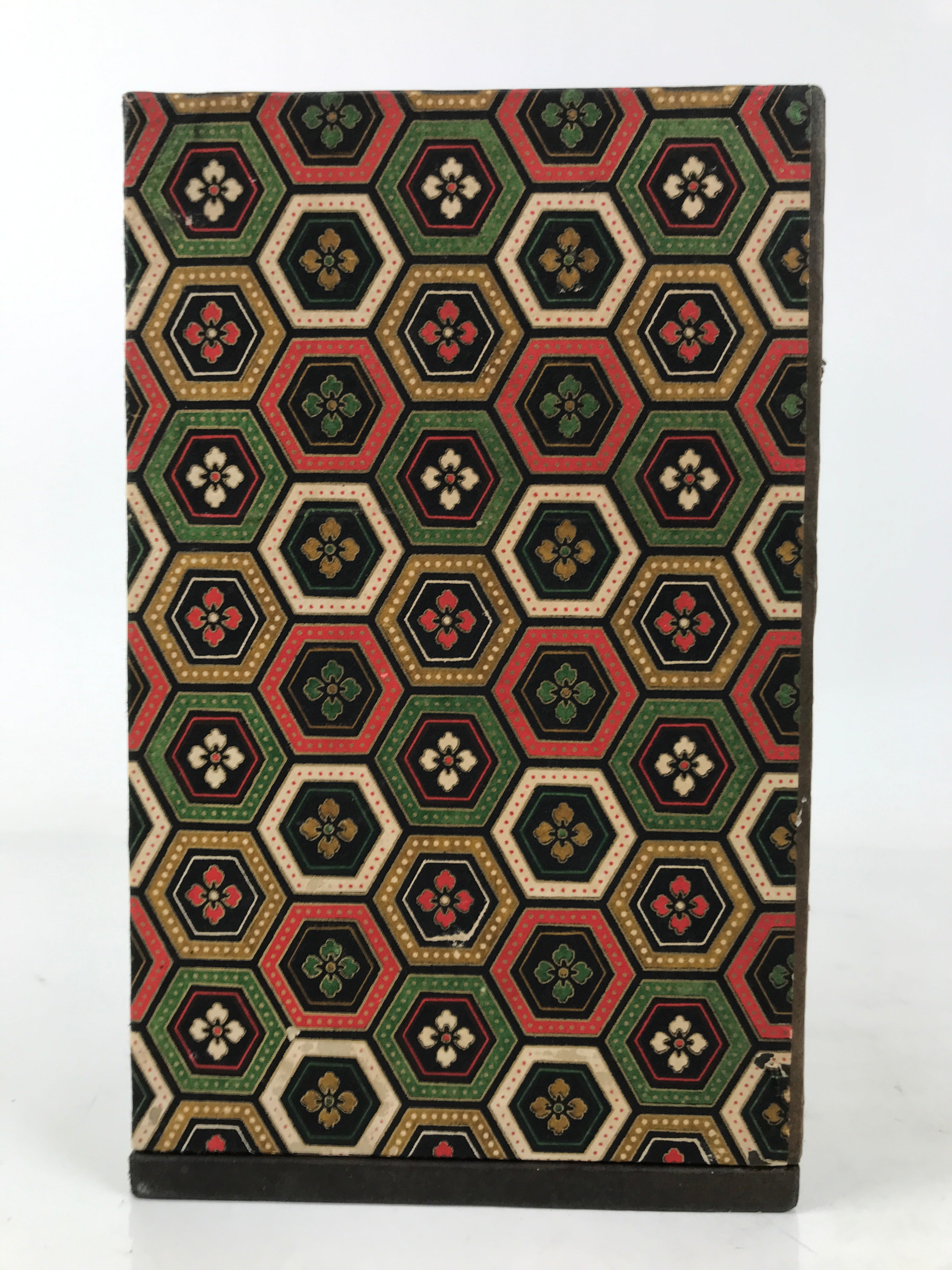 Japanese Chiyogami Paper Tansu Chest Vtg Haribako 5 Drawer Kikkou Hanabishi T403