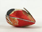 Japanese Clamshell Silk Kimono Hina Doll Vtg Girls Festival Red Gold ID553
