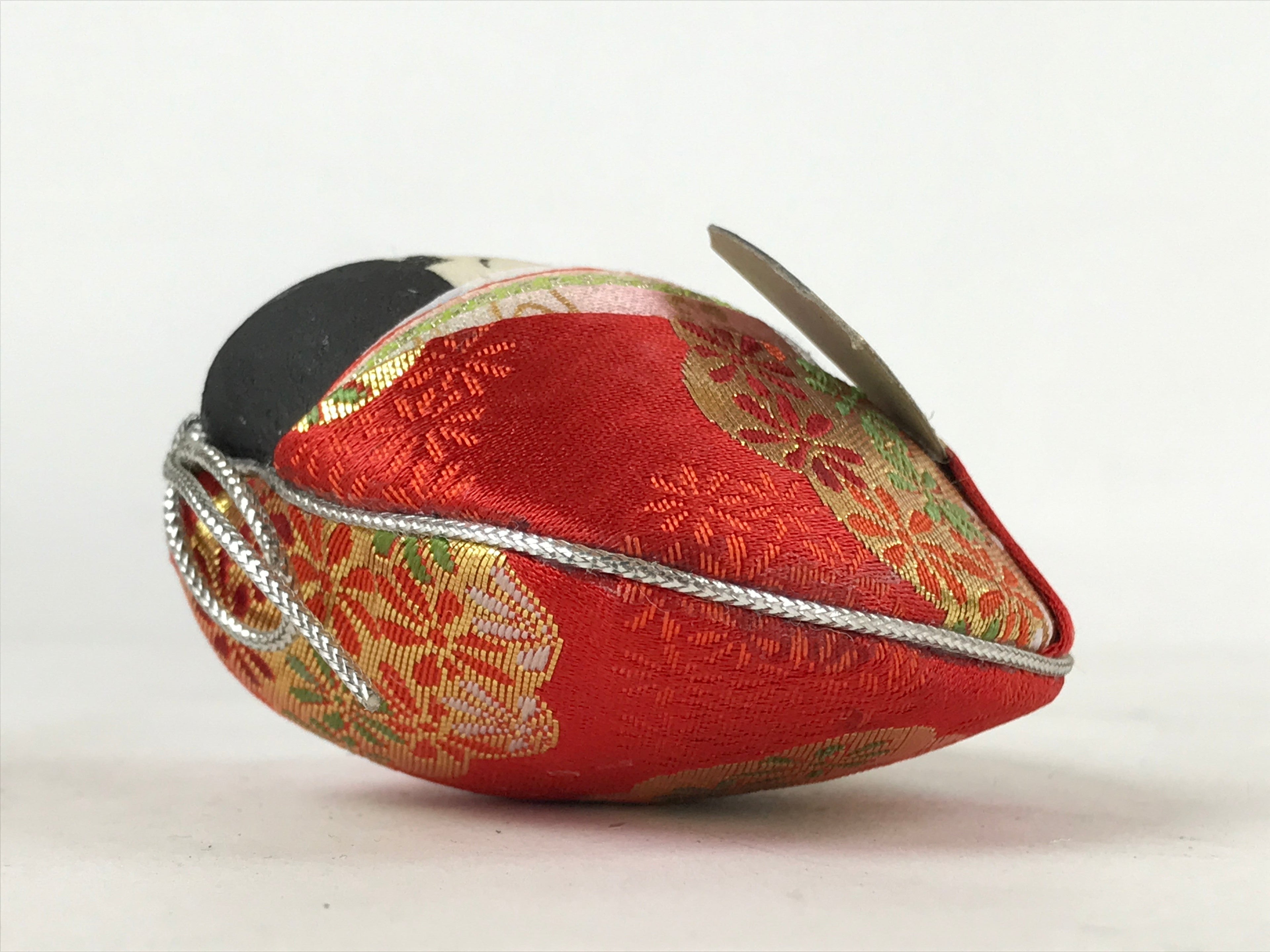 Japanese Clamshell Silk Kimono Hina Doll Vtg Girls Festival Red Gold ID553