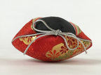 Japanese Clamshell Silk Kimono Hina Doll Vtg Girls Festival Red Gold ID553