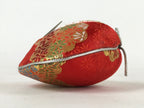 Japanese Clamshell Silk Kimono Hina Doll Vtg Girls Festival Red Gold ID553