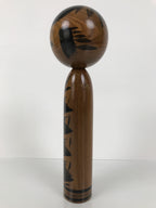 Japanese Classic Wooden Kokeshi Doll Black Brown Amulet Traditional Craft KF774