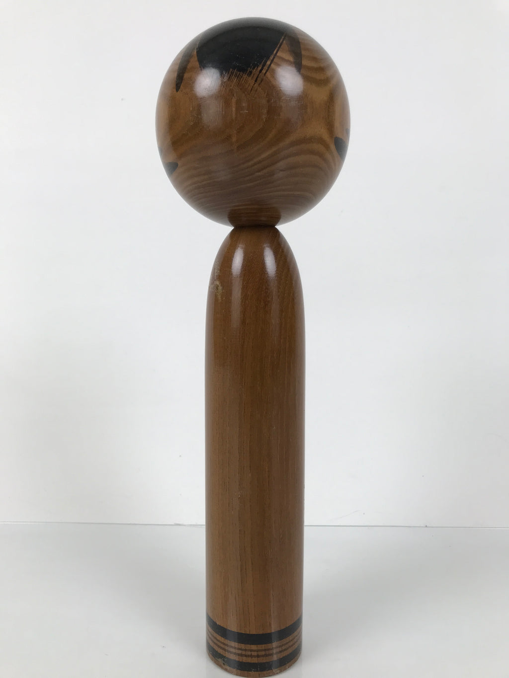 Japanese Classic Wooden Kokeshi Doll Black Brown Amulet Traditional Craft KF774