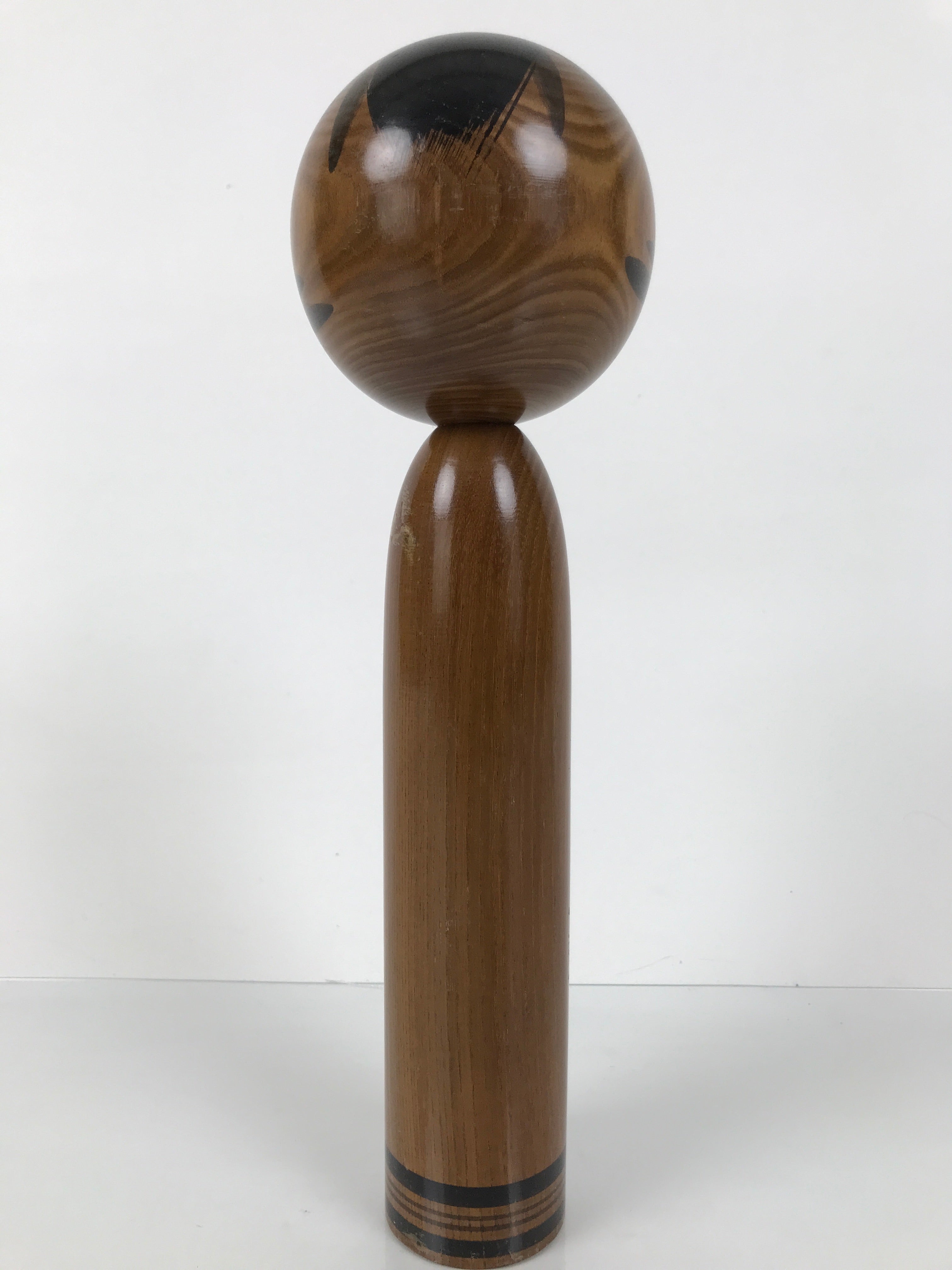 Japanese Classic Wooden Kokeshi Doll Black Brown Amulet Traditional Craft KF774