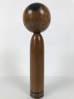 Japanese Classic Wooden Kokeshi Doll Black Brown Amulet Traditional Craft KF774