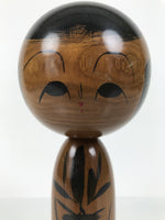 Japanese Classic Wooden Kokeshi Doll Black Brown Amulet Traditional Craft KF774