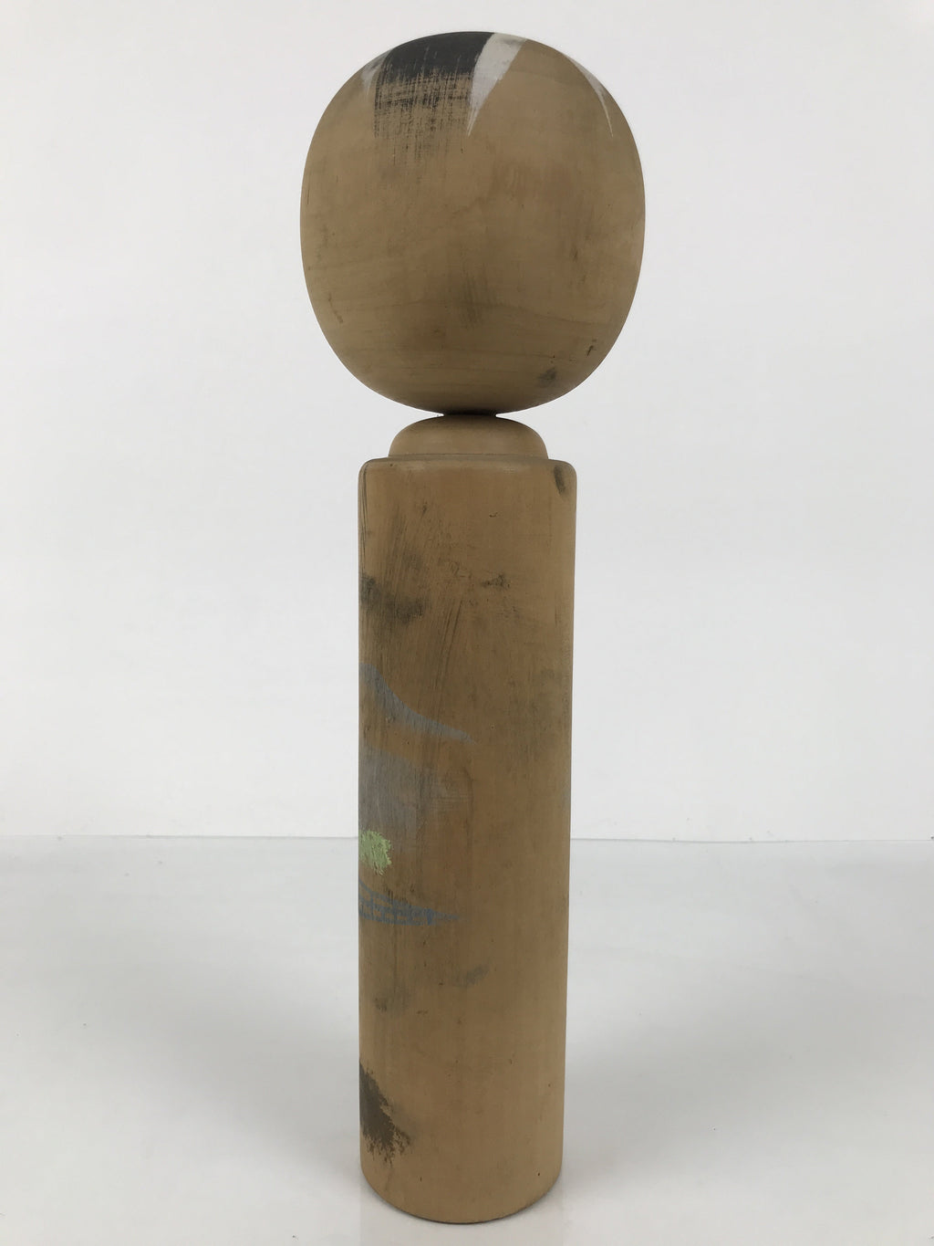 Japanese Classic Wooden Kokeshi Doll Vtg Black Brown Traditional Craft KF789