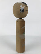 Japanese Classic Wooden Kokeshi Doll Vtg Black Brown Traditional Craft KF789