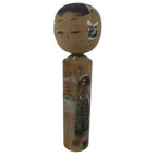 Japanese Classic Wooden Kokeshi Doll Vtg Black Brown Traditional Craft KF789