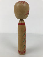 Japanese Classic Wooden Kokeshi Doll Vtg Black Red Brown Traditional Craft KF766
