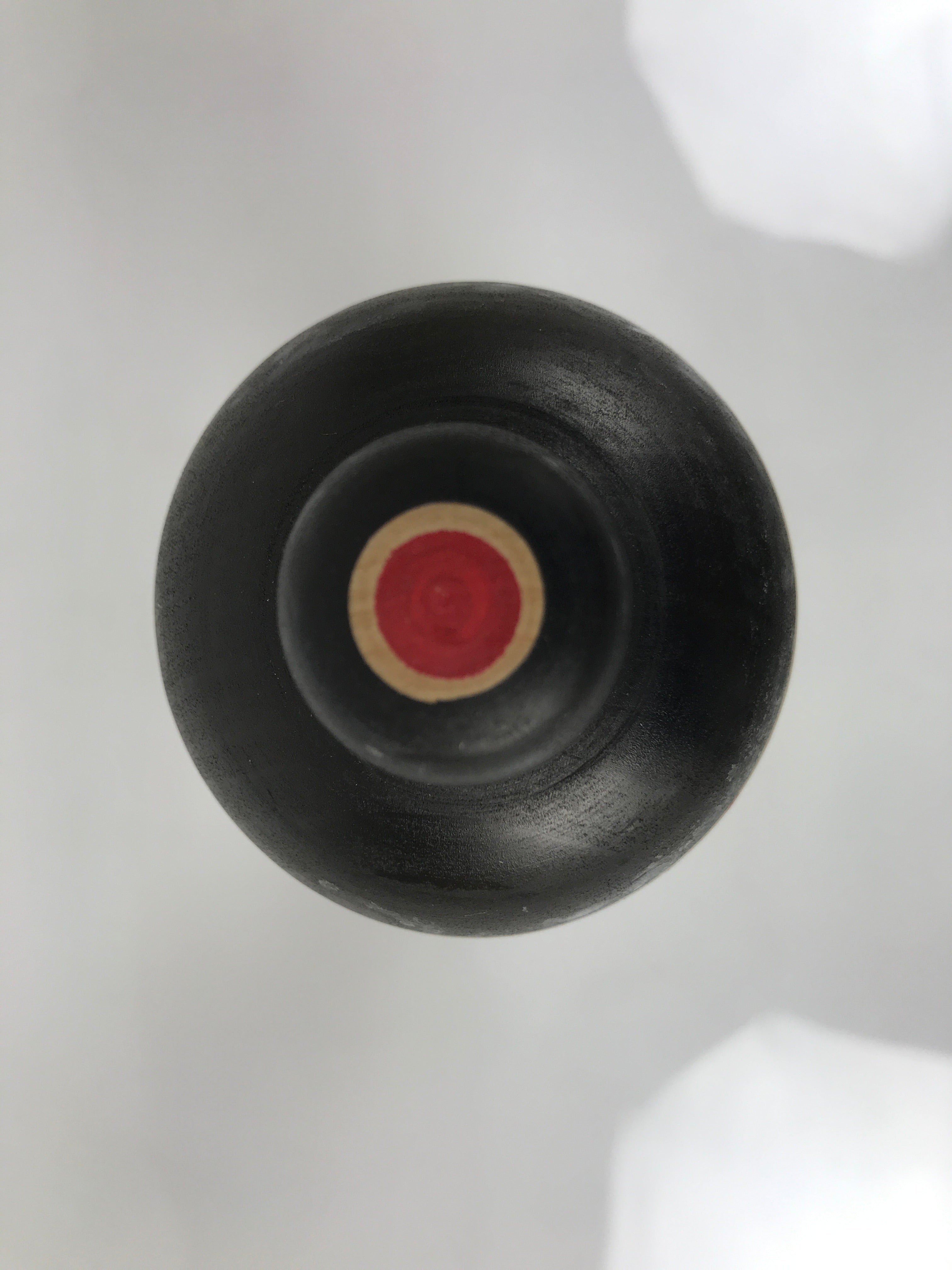 Japanese Classic Wooden Kokeshi Doll Vtg Black Red Brown Traditional Craft KF768
