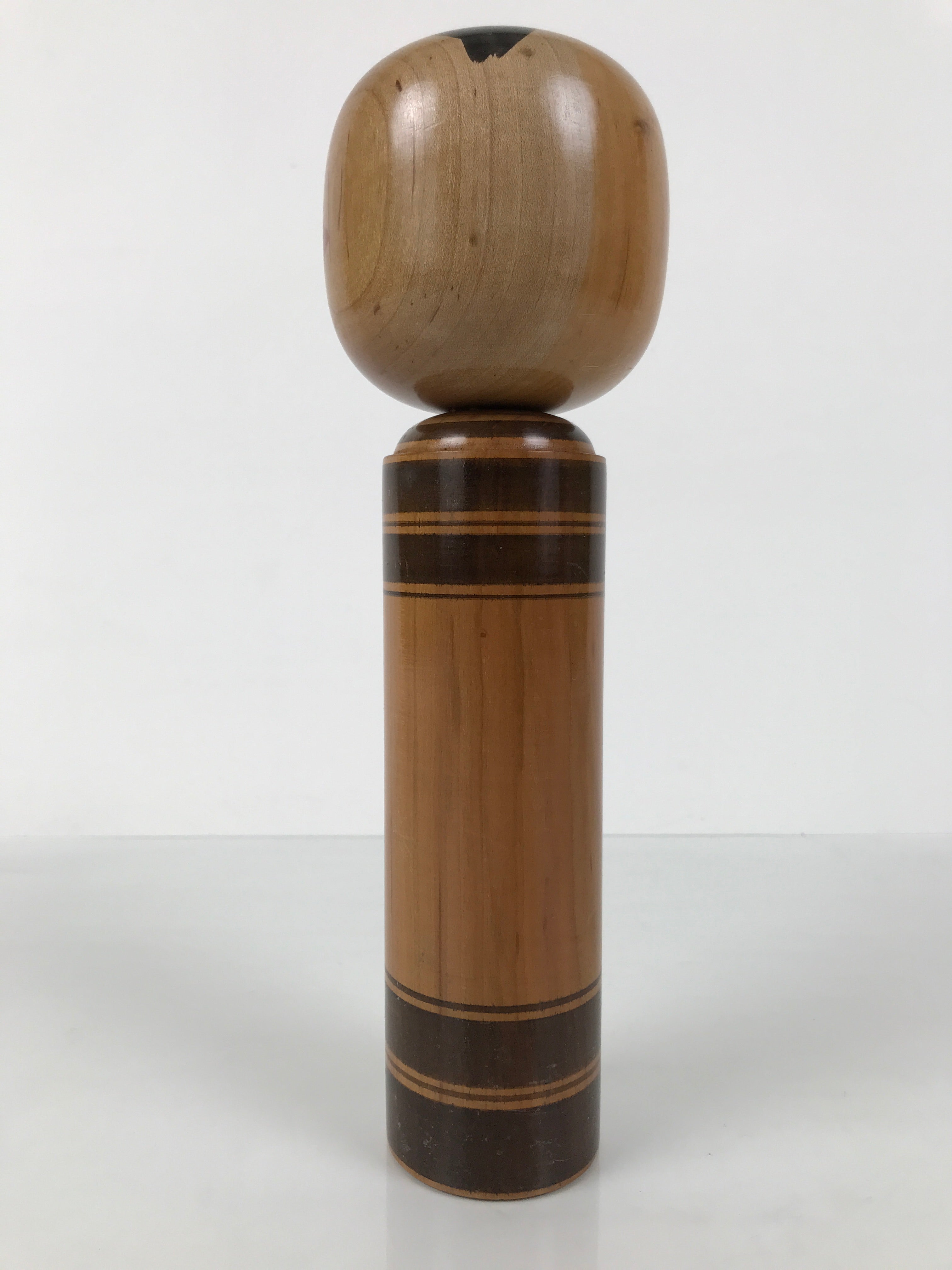 Japanese Classic Wooden Kokeshi Doll Vtg Black Red Brown Traditional Craft KF770