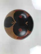 Japanese Classic Wooden Kokeshi Doll Vtg Black Red Brown Traditional Craft KF770