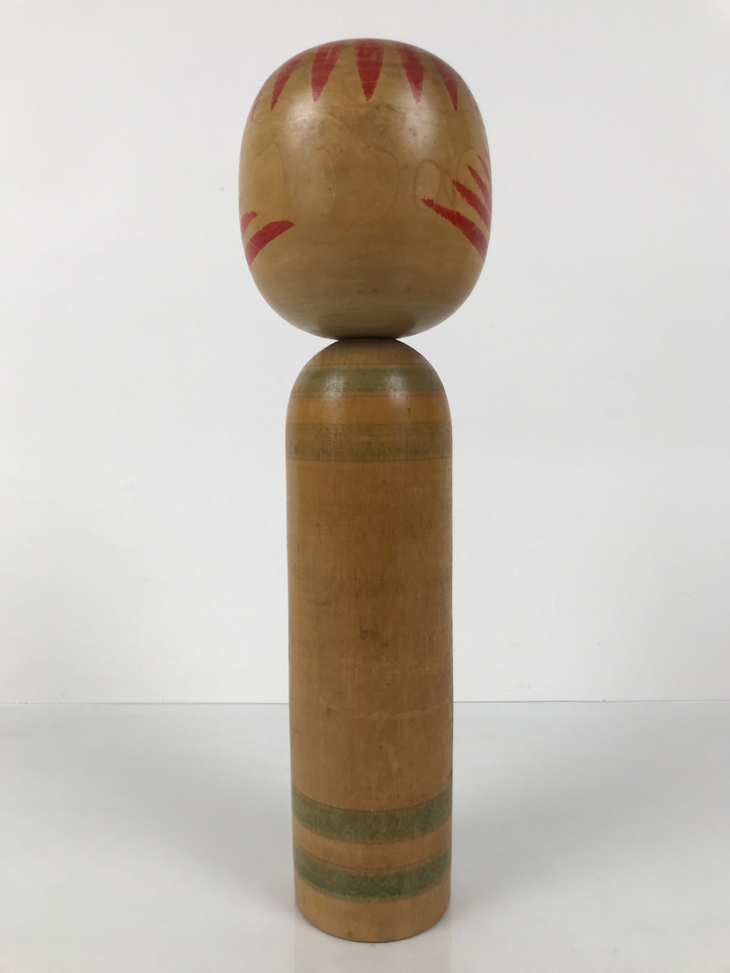 Japanese Classic Wooden Kokeshi Doll Vtg Black Red Brown Traditional Craft KF773