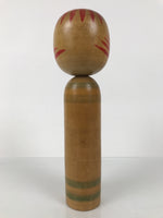 Japanese Classic Wooden Kokeshi Doll Vtg Black Red Brown Traditional Craft KF773