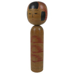 Japanese Classic Wooden Kokeshi Doll Vtg Black Red Brown Traditional Craft KF773
