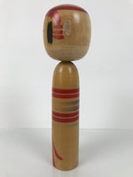 Japanese Classic Wooden Kokeshi Doll Vtg Black Red Brown Traditional Craft KF775