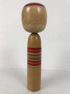 Japanese Classic Wooden Kokeshi Doll Vtg Black Red Brown Traditional Craft KF775