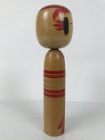 Japanese Classic Wooden Kokeshi Doll Vtg Black Red Brown Traditional Craft KF775
