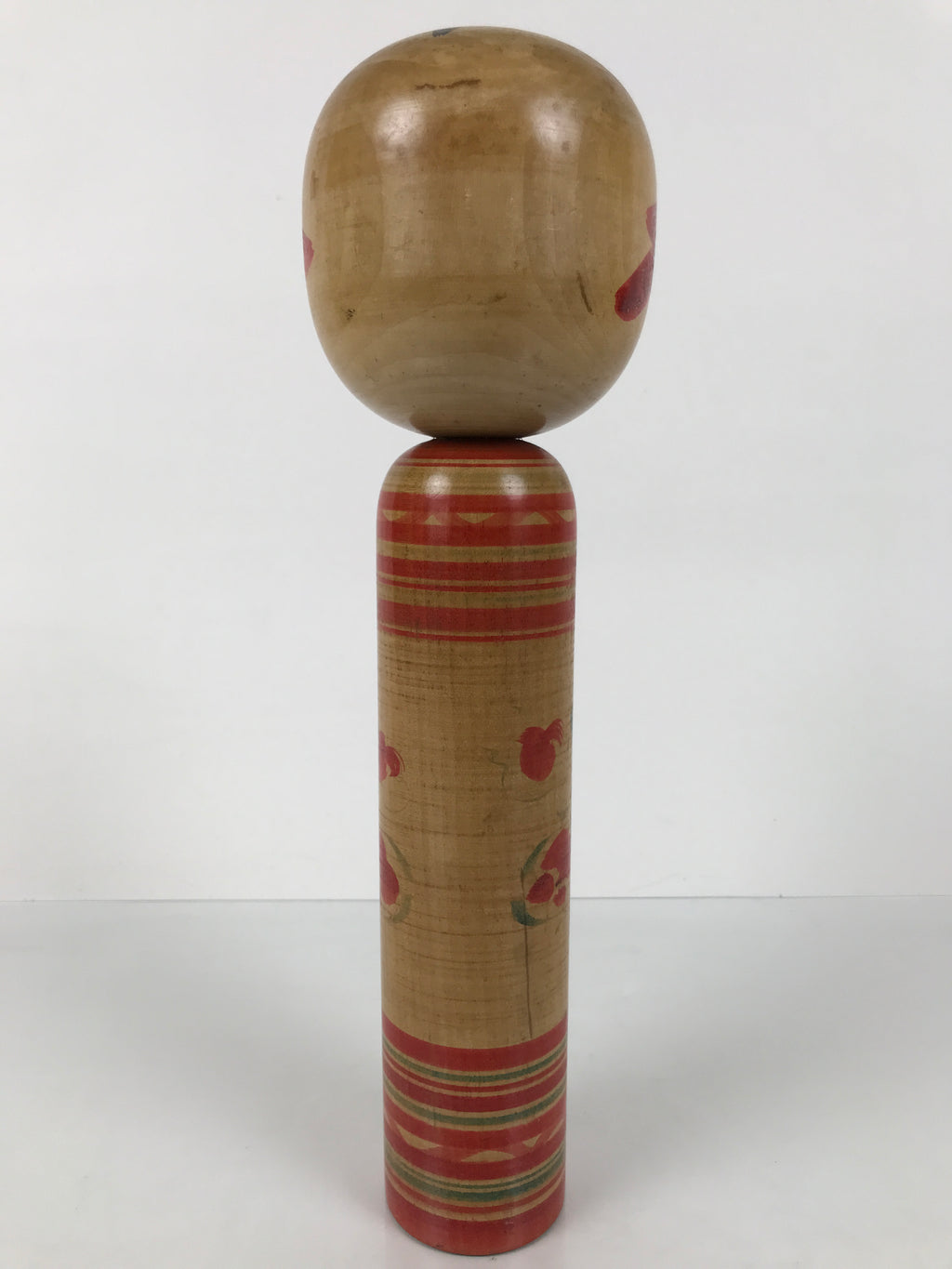 Japanese Classic Wooden Kokeshi Doll Vtg Black Red Brown Traditional Craft KF778