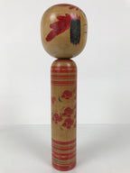 Japanese Classic Wooden Kokeshi Doll Vtg Black Red Brown Traditional Craft KF778