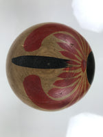 Japanese Classic Wooden Kokeshi Doll Vtg Black Red Brown Traditional Craft KF778