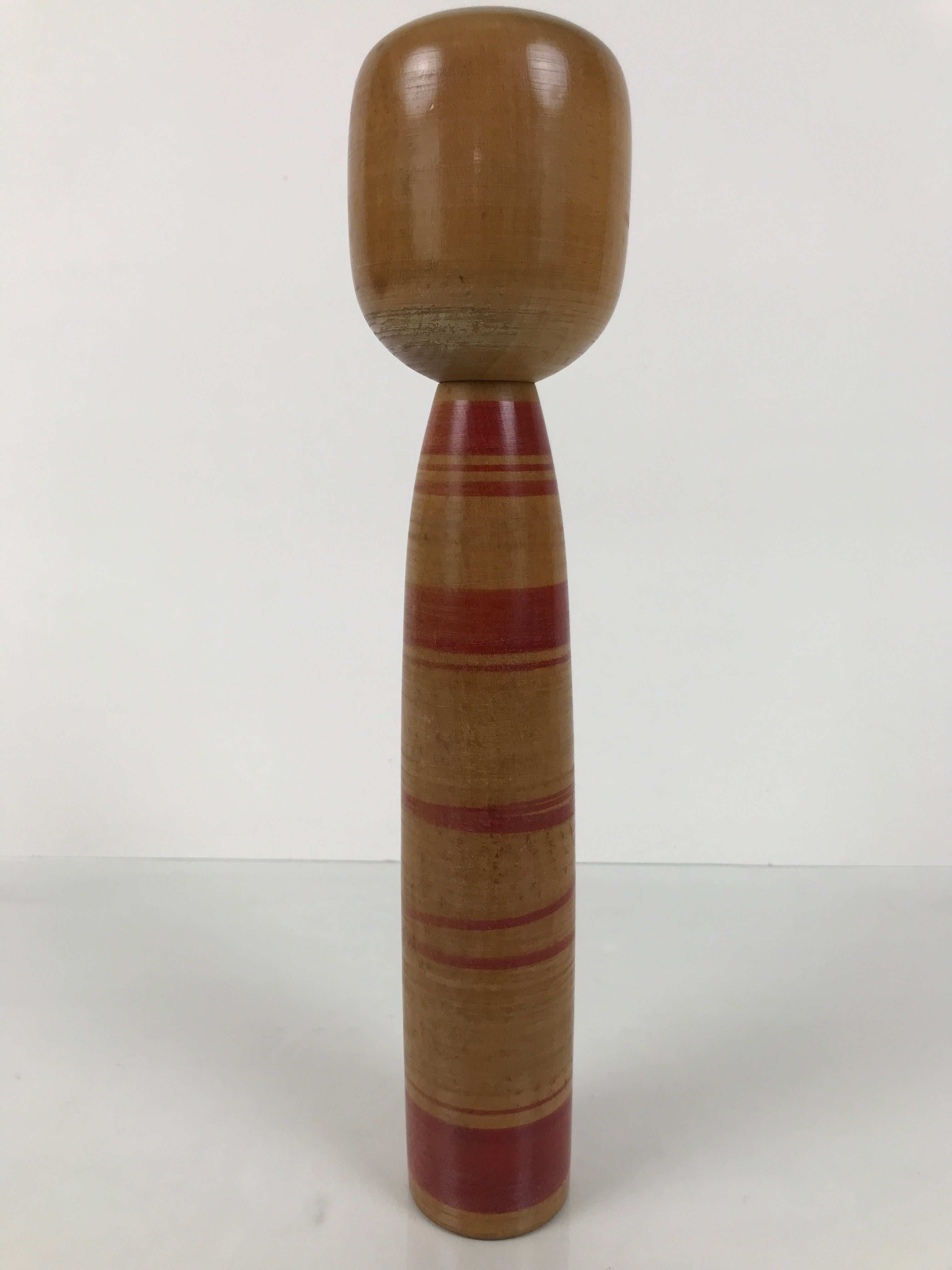 Japanese Classic Wooden Kokeshi Doll Vtg Black Red Brown Traditional Craft KF782