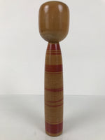 Japanese Classic Wooden Kokeshi Doll Vtg Black Red Brown Traditional Craft KF782
