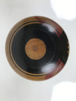 Japanese Classic Wooden Kokeshi Doll Vtg Black Red Brown Traditional Craft KF782