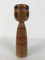 Japanese Classic Wooden Kokeshi Doll Vtg Black Red Brown Traditional Craft KF784