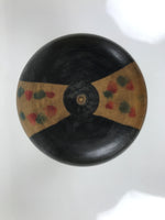 Japanese Classic Wooden Kokeshi Doll Vtg Black Red Brown Traditional Craft KF784