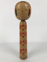 Japanese Classic Wooden Kokeshi Doll Vtg Black Red Brown Traditional Craft KF787