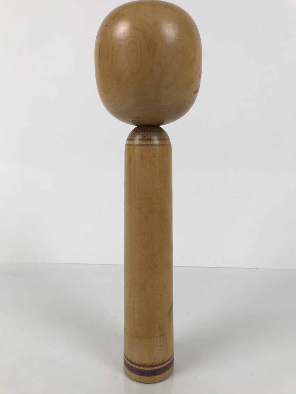 Japanese Classic Wooden Kokeshi Doll Vtg Black Red Brown Traditional Craft KF787