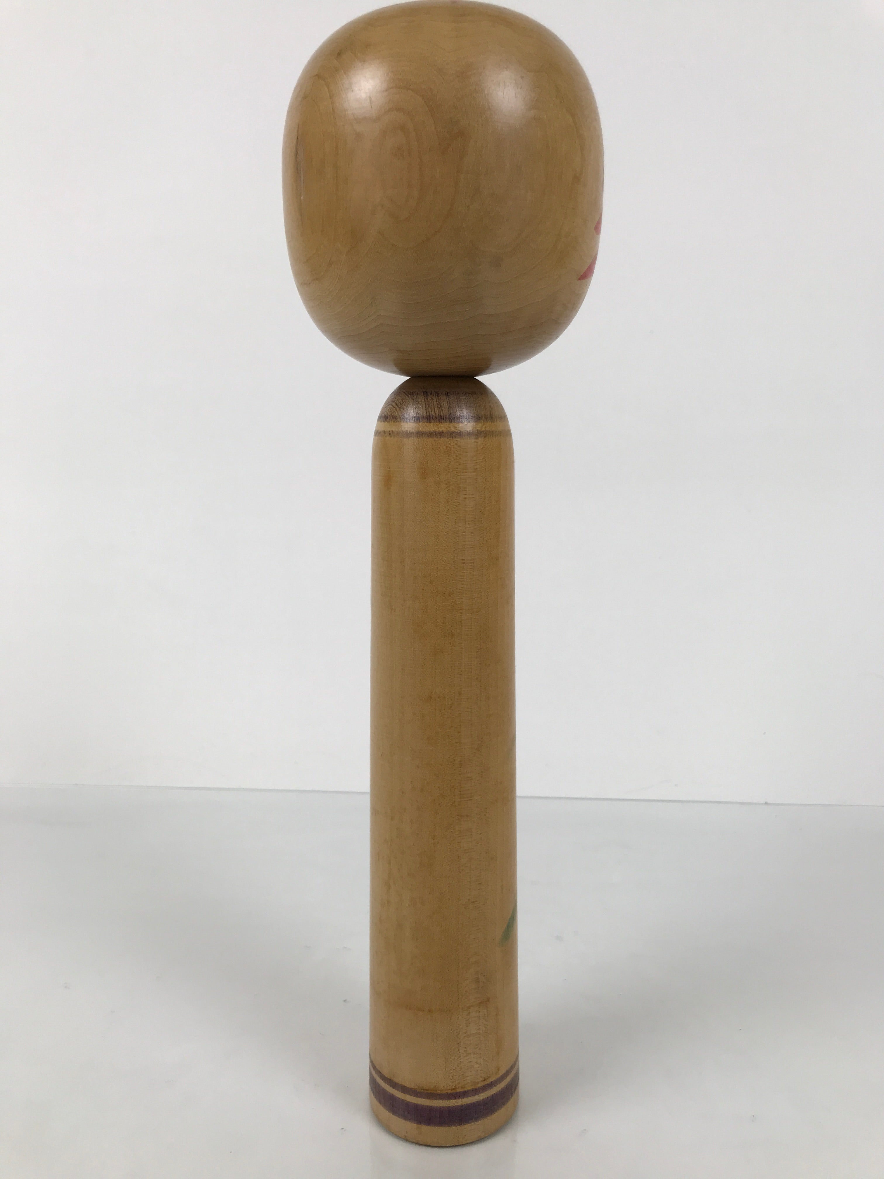 Japanese Classic Wooden Kokeshi Doll Vtg Black Red Brown Traditional Craft KF787