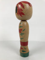 Japanese Classic Wooden Kokeshi Doll Vtg Black Red Green Traditional Craft KF772