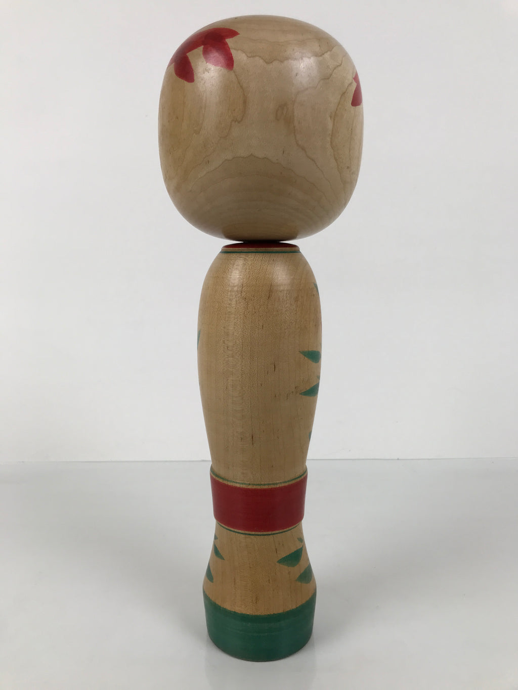 Japanese Classic Wooden Kokeshi Doll Vtg Black Red Green Traditional Craft KF772