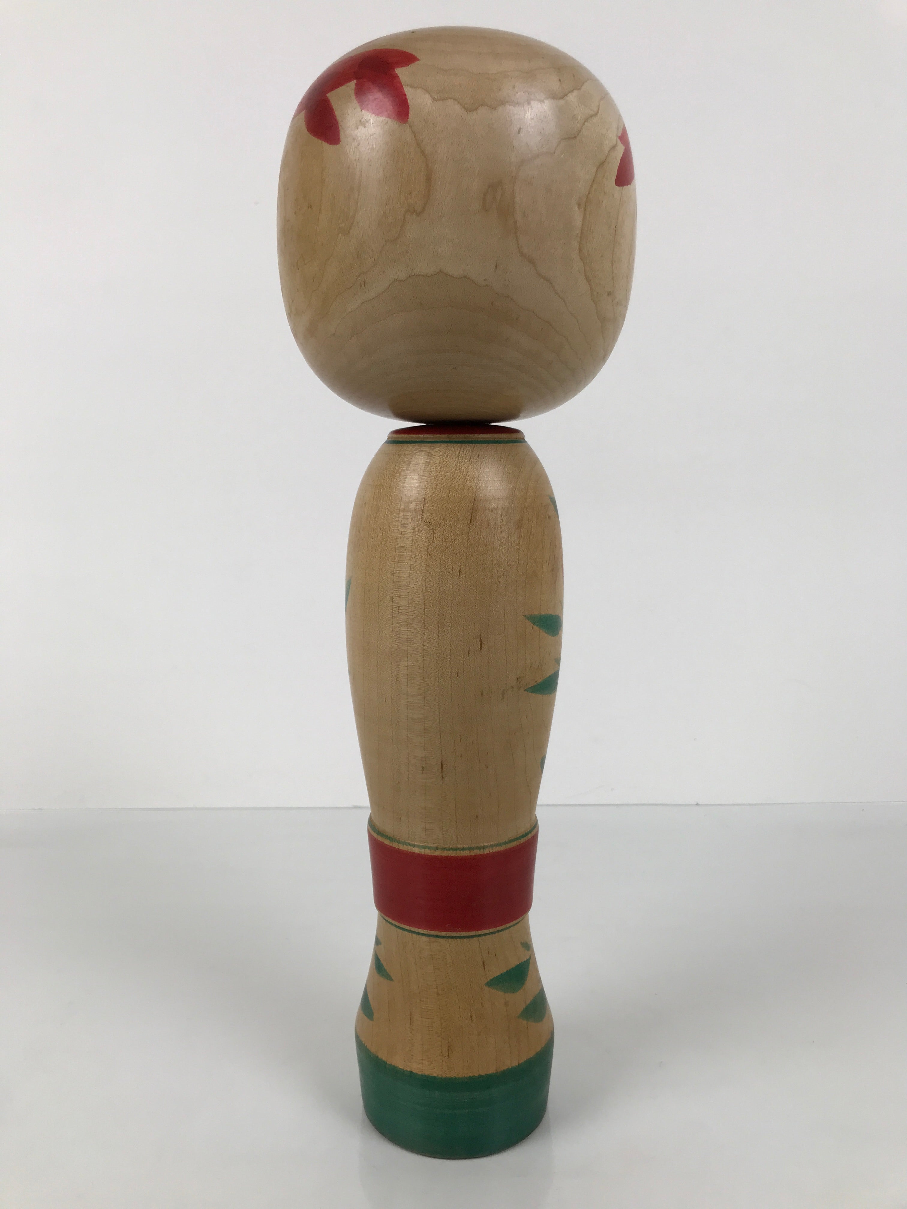 Japanese Classic Wooden Kokeshi Doll Vtg Black Red Green Traditional Craft KF772